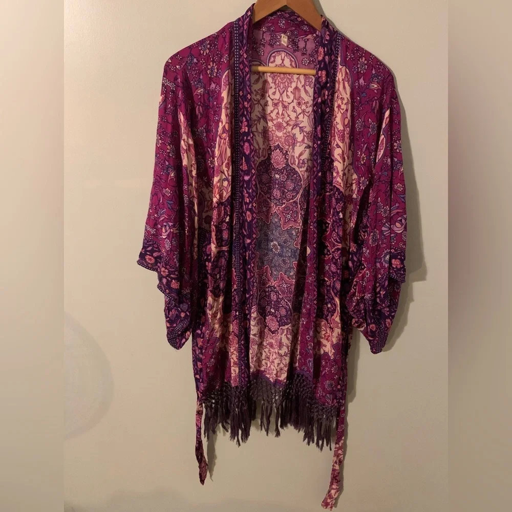Spell and the Gypsy collective kiss the sky robe purple short kimono - Picture 2 of 7